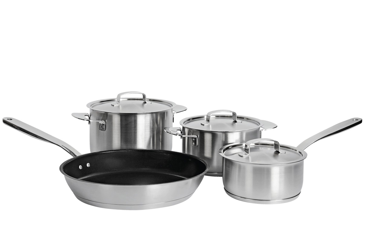 Комплект посуды All Steel с логотипом Miele 4 предмета KMTS 5704-2 Miele купить в Омске | Всегда в наличии! | Артикул 11945190 | Официальный сайт